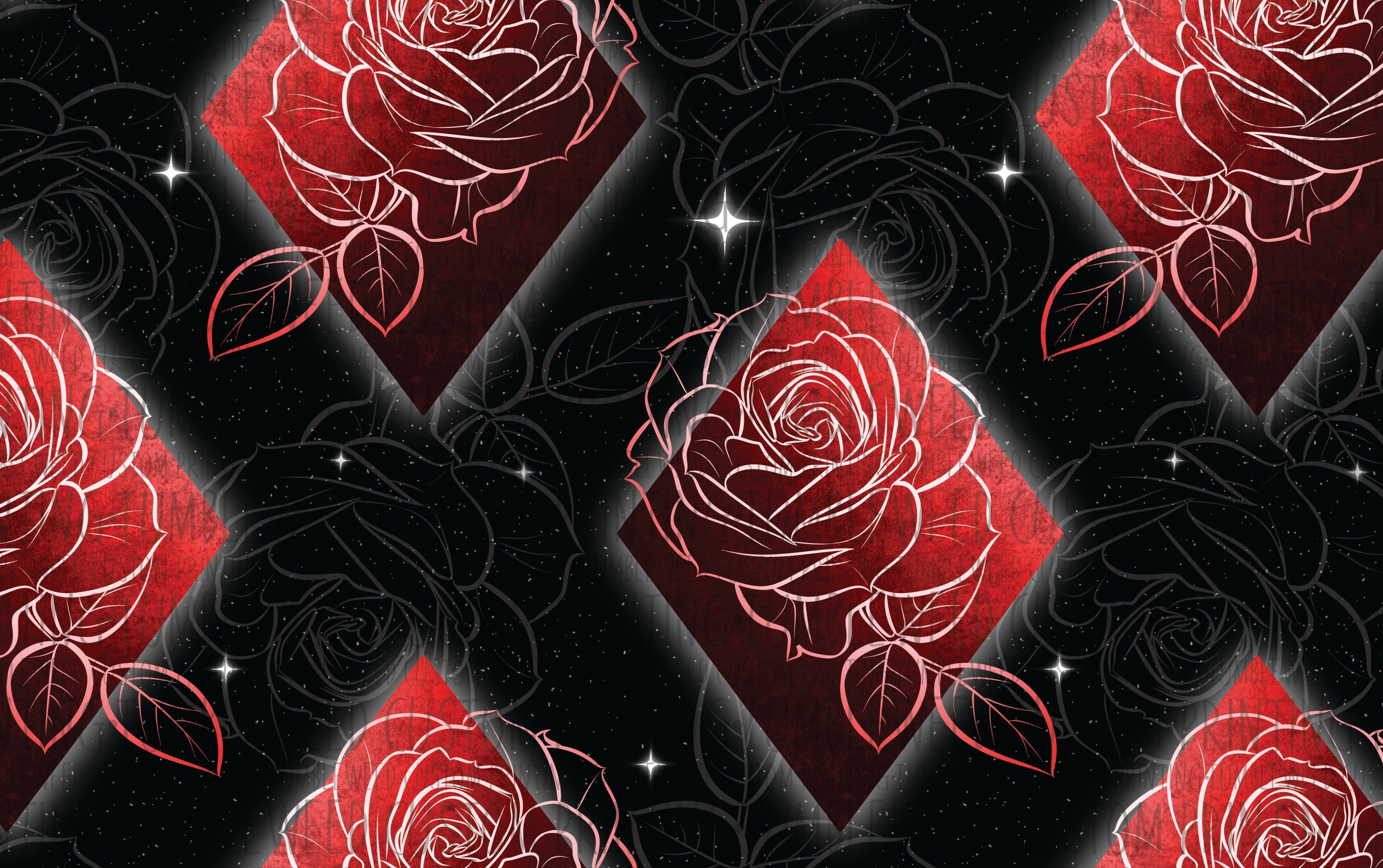 The Amber Lily Studio - Geo Florals Red