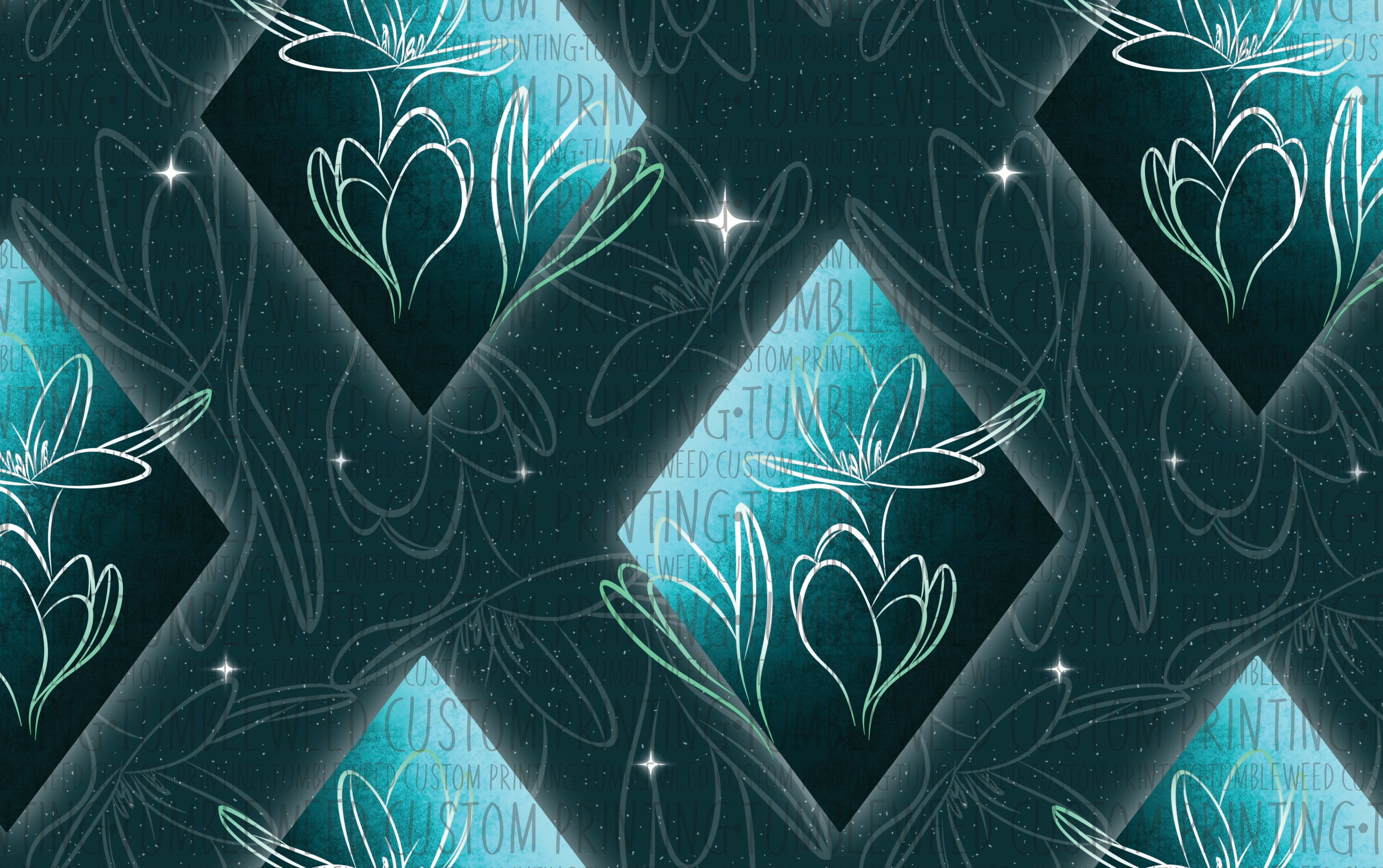 The Amber Lily Studio - Geo Florals Teal