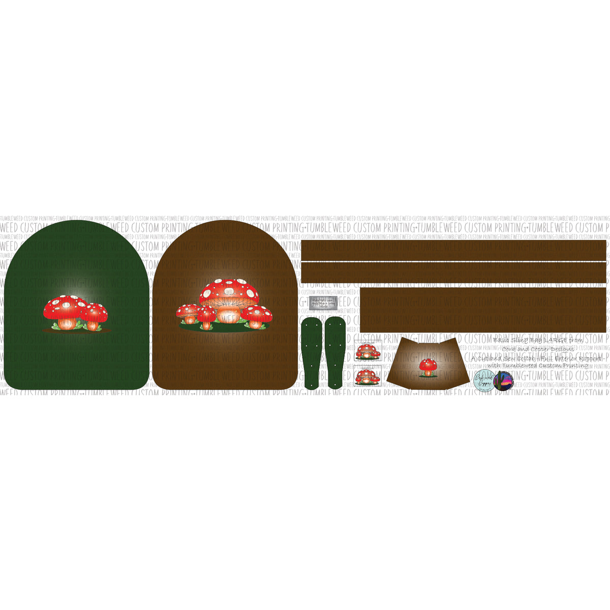 Cork & Copper Designs - Basic Sling Bag - Large Full Exterior Rapport - Mushrooms #1