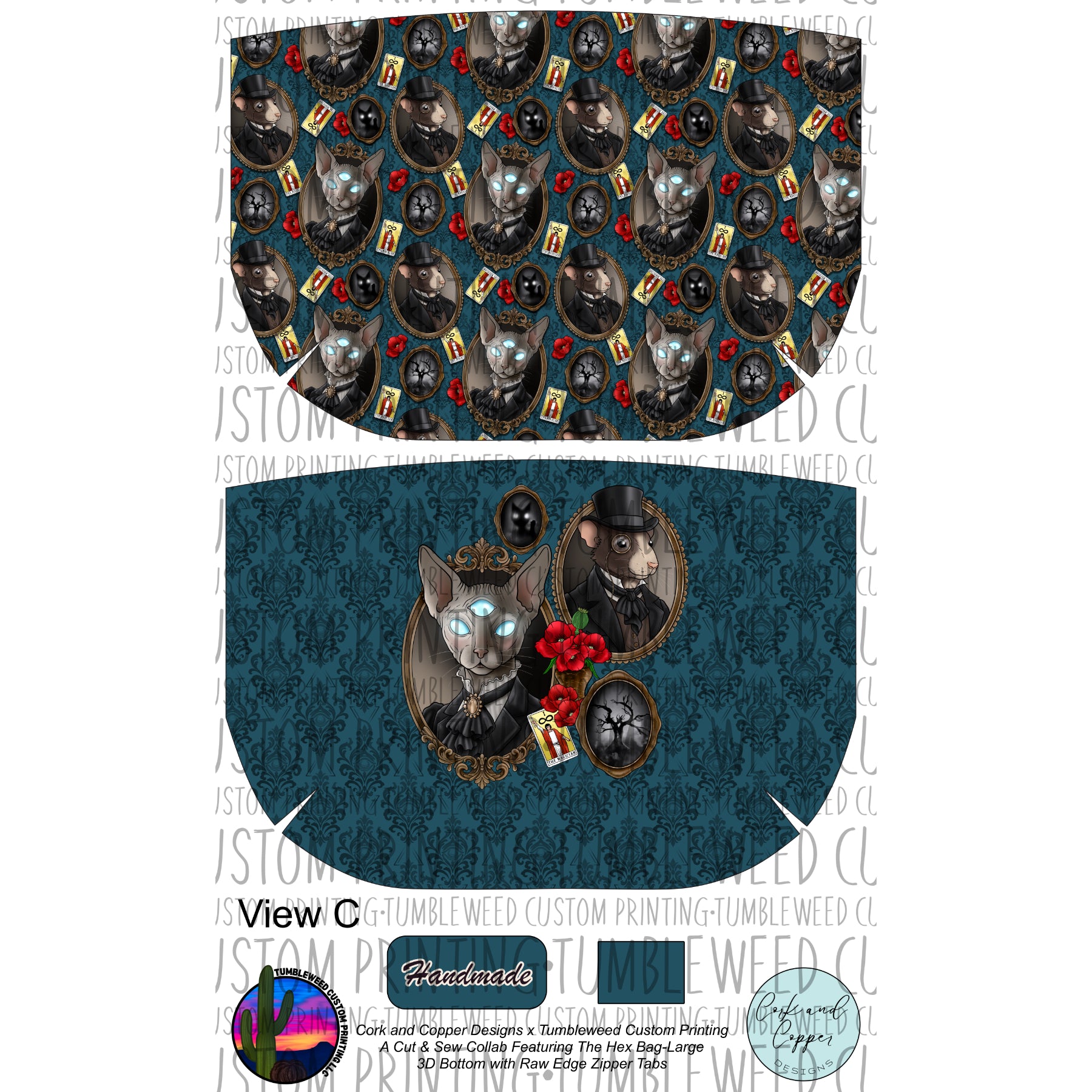 Cork & Copper Designs - The Hex Bag - Appolonia's Parlor Teal