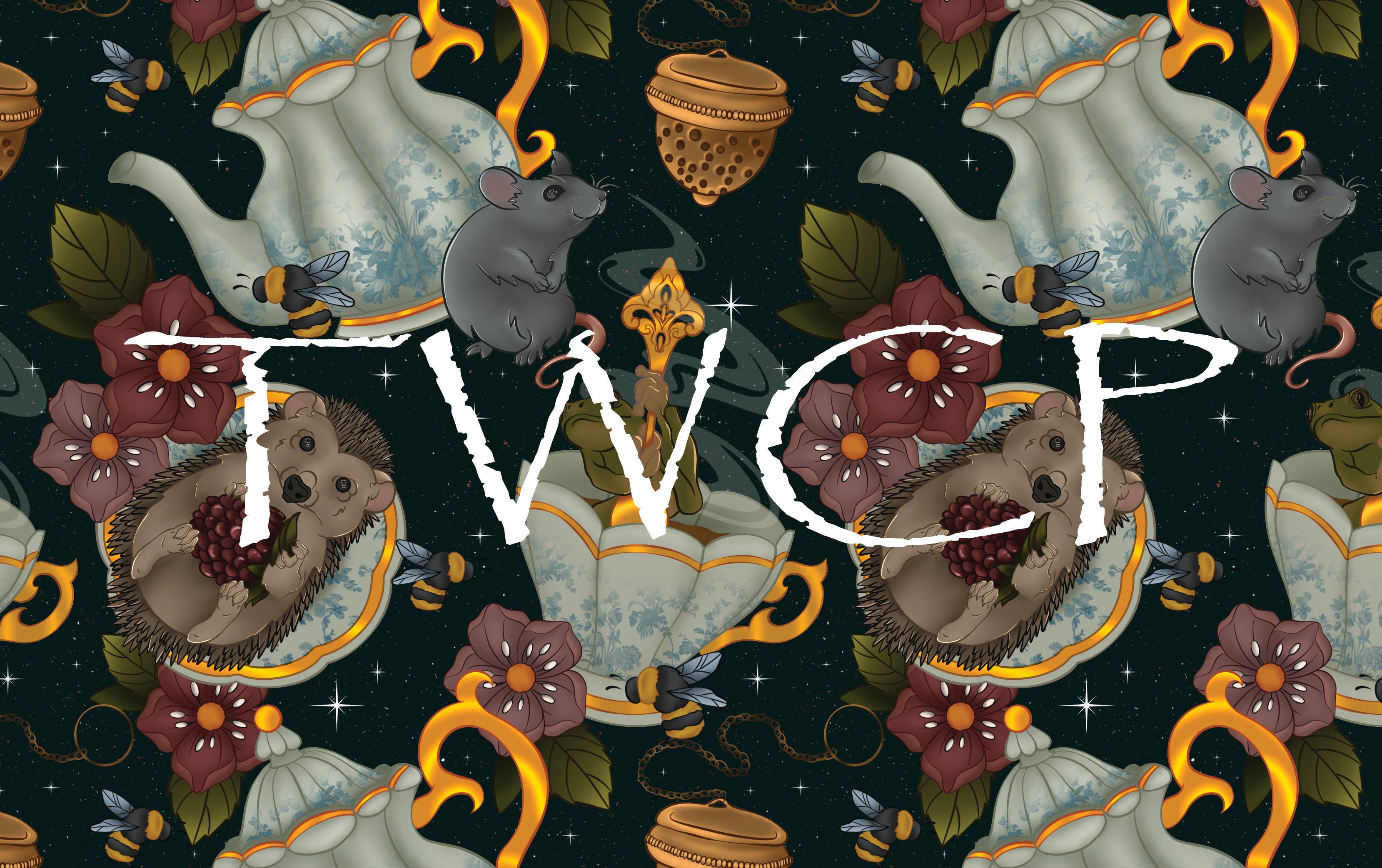 Whimsy Pixie Designs - Forest Friend Tea Time Navy