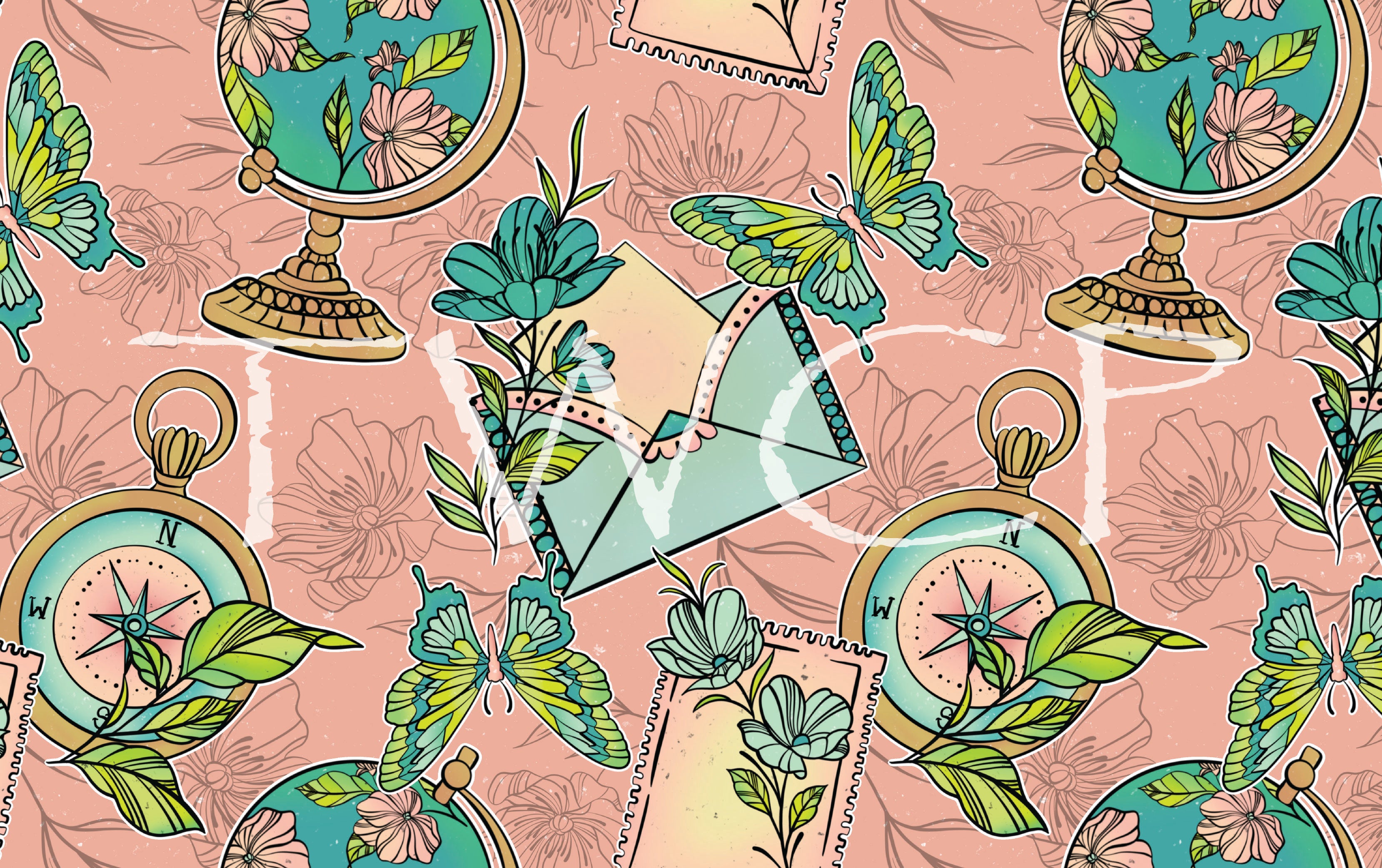 Whimsy Pixie Designs - Floral Travels Pink