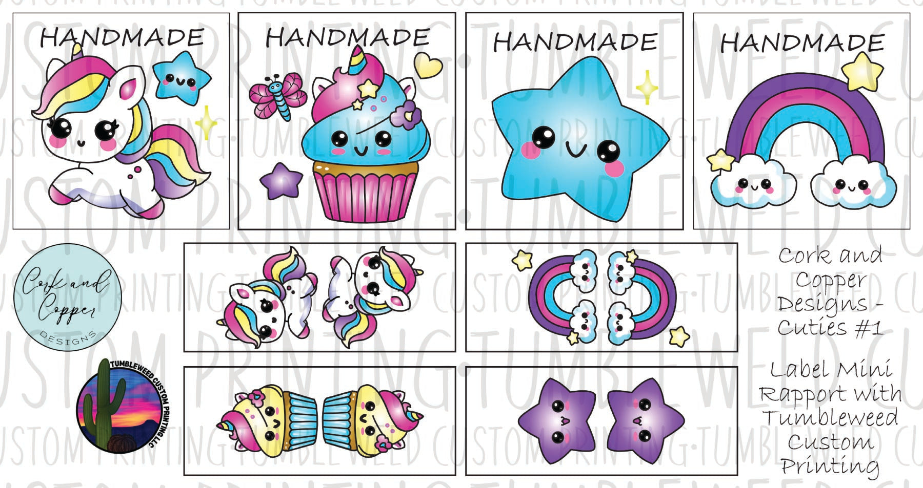 Cork & Copper Designs - Mini Tag Rapport - Cuties #1