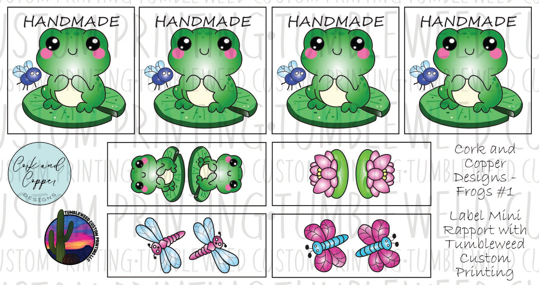 Cork & Copper Designs - Mini Tag Rapport - Frogs #1