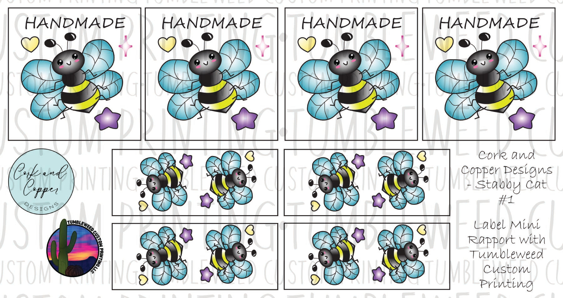 Cork & Copper Designs - Mini Tag Rapport - Honeybees
