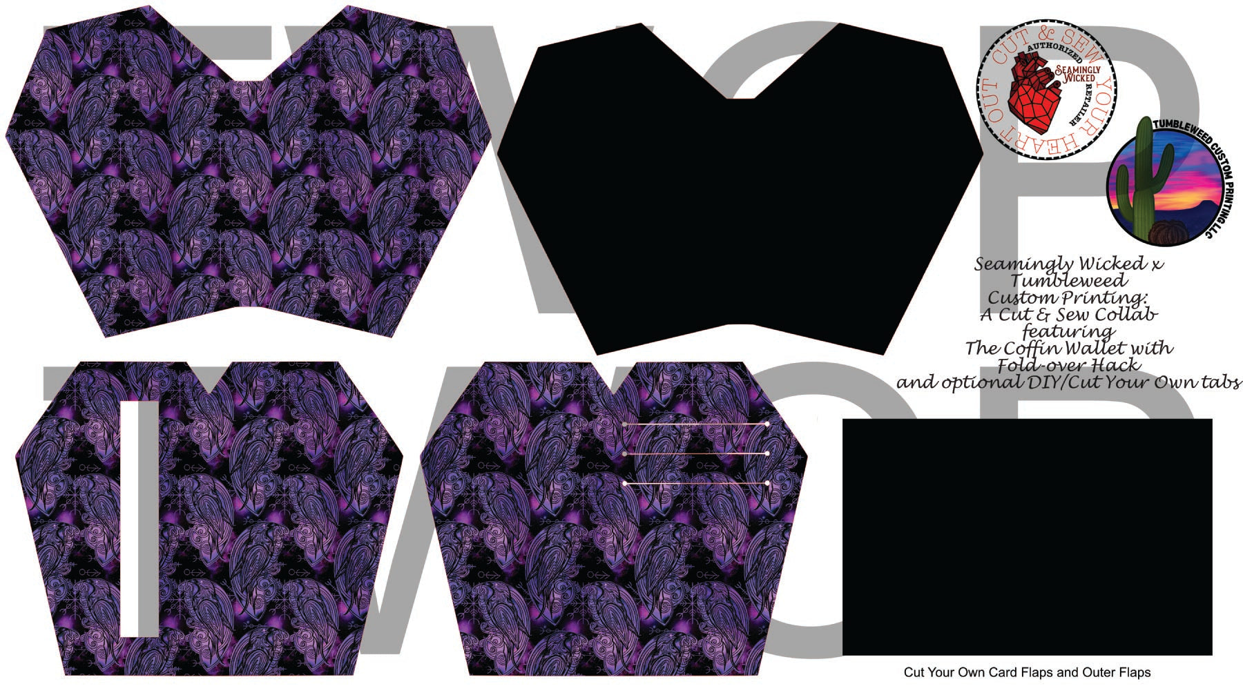Seamingly Wicked - Claudia Bifold Wallet - Viking Raven Purple