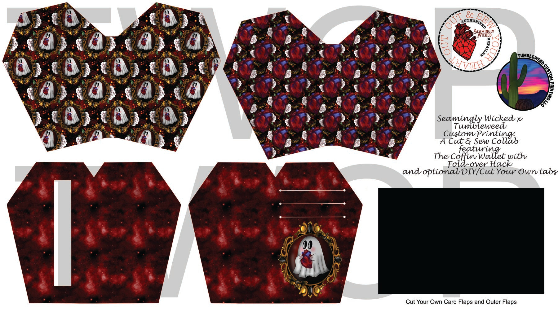 Seamingly Wicked - Claudia Bifold Wallet - Ghost Heart