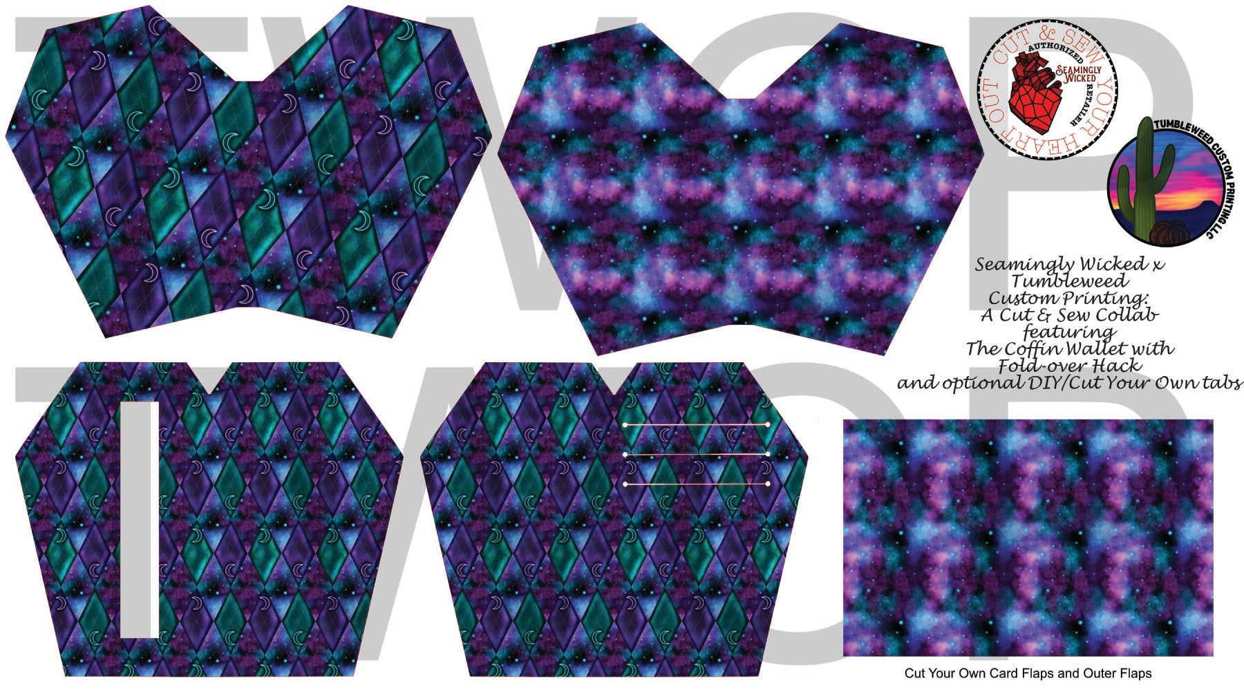 Seamingly Wicked - Claudia Bifold Wallet - Galaxy Argyle